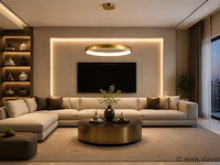 Led ring hanglamp 30w – 4000k neutraal wit - rose gold – ip20 – essence-30 - afbeelding 3 van  5