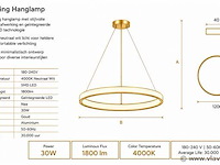 Led ring hanglamp 30w – 4000k neutraal wit - rose gold – ip20 – essence-30 - afbeelding 4 van  5