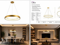 Led ring hanglamp 30w – 4000k neutraal wit - rose gold – ip20 – essence-30 - afbeelding 5 van  5