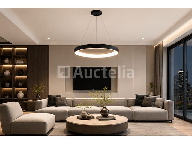 Led ring hanglamp 30w – 4000k neutraal wit - zwart – ip20 – essence-30 - afbeelding 3 van  5