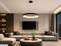 Led ring hanglamp 30w – 4000k neutraal wit - zwart – ip20 – essence-30 - afbeelding 2 van  6