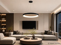 Led ring hanglamp 30w – 4000k neutraal wit - zwart – ip20 – essence-30 - afbeelding 1 van  5