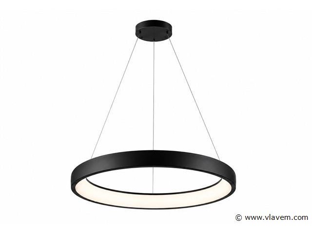 Led ring hanglamp 30w – 4000k neutraal wit - zwart – ip20 – essence-30 - afbeelding 2 van  5