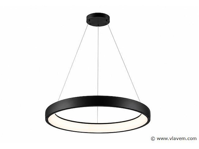 Led ring hanglamp 30w – 4000k neutraal wit - zwart – ip20 – essence-30 - afbeelding 2 van  5