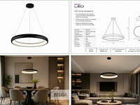 Led ring hanglamp 30w – 4000k neutraal wit - zwart – ip20 – essence-30 - afbeelding 6 van  6