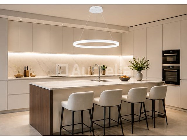 Led ring hanglamp 35w – 3cct dimbaar - wit – ip20 – harvey-35 3cct - afbeelding 1 van  5
