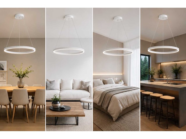 Led ring hanglamp 35w – 3cct dimbaar - wit – ip20 – harvey-35 3cct - afbeelding 2 van  4