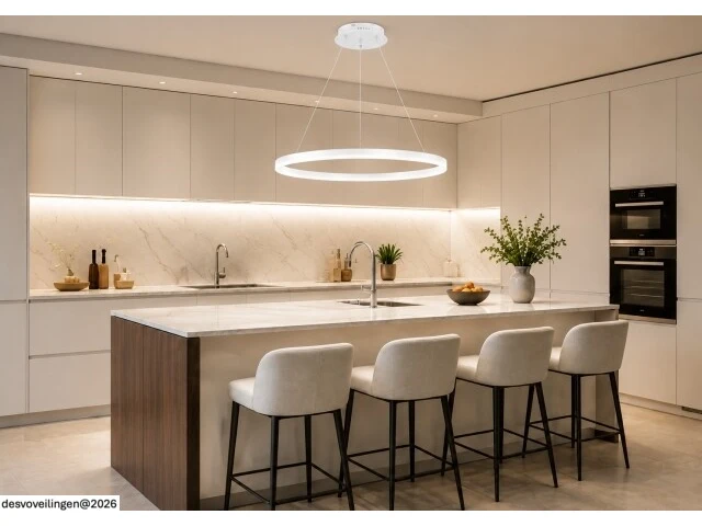 Led ring hanglamp 35w – 3cct dimbaar - wit – ip20 – harvey-35 3cct - afbeelding 2 van  6
