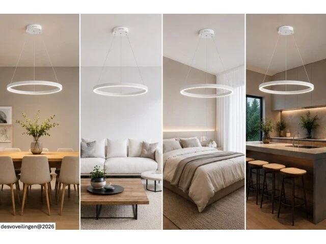 Led ring hanglamp 35w – 3cct dimbaar - wit – ip20 – harvey-35 3cct - afbeelding 4 van  6