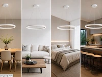 Led ring hanglamp 35w – 3cct dimbaar - wit – ip20 – harvey-35 3cct - afbeelding 4 van  6