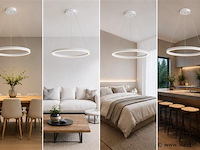 Led ring hanglamp 35w – 3cct dimbaar - wit – ip20 – harvey-35 3cct - afbeelding 3 van  5