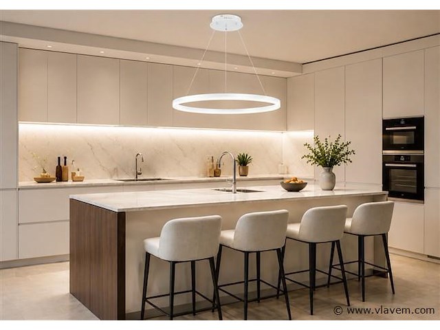 Led ring hanglamp 35w – 3cct dimbaar - wit – ip20 – harvey-35 3cct - afbeelding 1 van  5