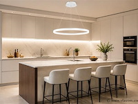 Led ring hanglamp 35w – 3cct dimbaar - wit – ip20 – harvey-35 3cct - afbeelding 1 van  5