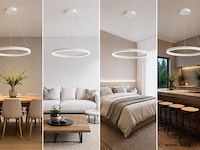 Led ring hanglamp 35w – 3cct dimbaar - wit – ip20 – harvey-35 3cct - afbeelding 3 van  5