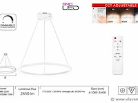 Led ring hanglamp 35w – 3cct dimbaar - wit – ip20 – harvey-35 3cct - afbeelding 4 van  5