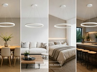 Led ring hanglamp 35w – 3cct dimbaar - wit – ip20 – harvey-35 3cct - afbeelding 4 van  6