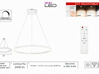 Led ring hanglamp 35w – 3cct dimbaar - wit – ip20 – harvey-35 3cct - afbeelding 5 van  6