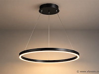 Led ring hanglamp 35w – 3cct dimbaar - zwart – ip20 – harvey-35 3cct - afbeelding 2 van  5