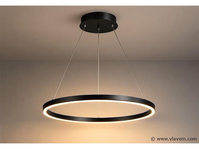 Led ring hanglamp 35w – 3cct dimbaar - zwart – ip20 – harvey-35 3cct - afbeelding 2 van  5