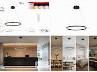 Led ring hanglamp 35w – 3cct dimbaar - zwart – ip20 – harvey-35 3cct - afbeelding 6 van  6