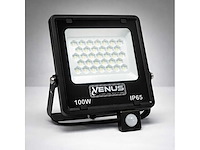 Led schijnwerper 100w met bewegingssensor – 6500k koel wit – ip65 (x10) - afbeelding 2 van  2