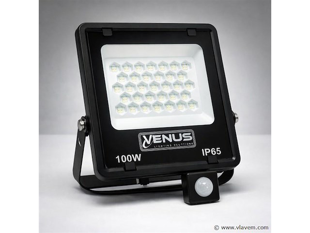 Led schijnwerper 100w – met sensor – 4000k naturaal wit – ip65 waterdicht (x10) - afbeelding 5 van  5