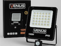 Led schijnwerper 100w – met sensor – 4000k naturaal wit – ip65 waterdicht (x6) - afbeelding 2 van  5