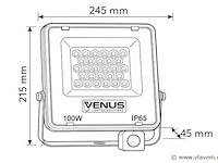 Led schijnwerper 100w – met sensor – 6500kkoud wit – ip65 waterdicht (x10) - afbeelding 4 van  5