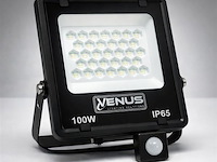 Led schijnwerper 100w – met sensor – 6500kkoud wit – ip65 waterdicht (x10) - afbeelding 5 van  5