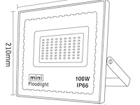 Led schijnwerper 100w mini – 6500k koud wit – ip65 waterdicht (x10) - afbeelding 5 van  5