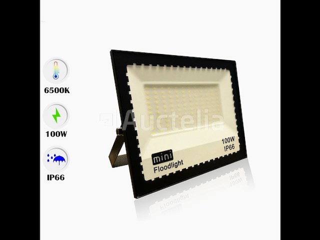 Led schijnwerper 100w mini – 6500k koud wit – ip65 waterdicht (x6) - afbeelding 2 van  5