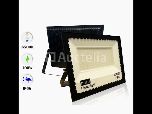 Led schijnwerper 100w mini – 6500k koud wit – ip65 waterdicht (x6) - afbeelding 3 van  5