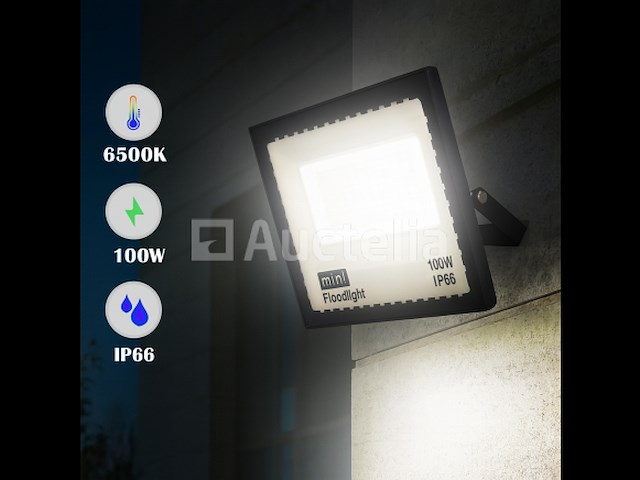 Led schijnwerper 100w mini – 6500k koud wit – ip65 waterdicht (x6) - afbeelding 5 van  5