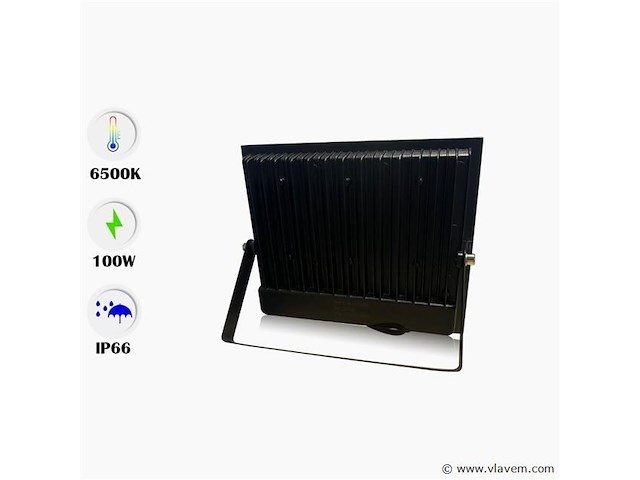 Led schijnwerper 100w mini – 6500k koud wit – ip65 waterdicht (x6) - afbeelding 2 van  5