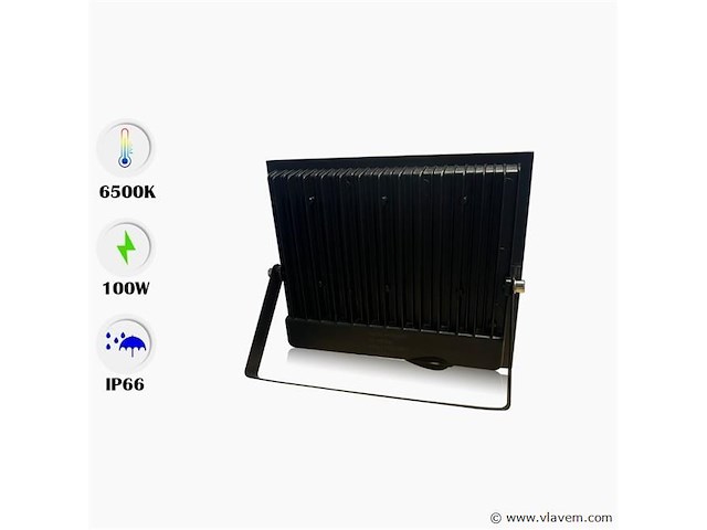 Led schijnwerper 100w mini – 6500k koud wit – ip65 waterdicht (x6) - afbeelding 2 van  5