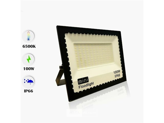 Led schijnwerper 100w mini – 6500k koud wit – ip65 waterdicht (x6) - afbeelding 4 van  6