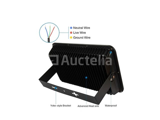 Led schijnwerper 200w – 6500k koud wit – ip65 waterdicht (x2) - afbeelding 5 van  5