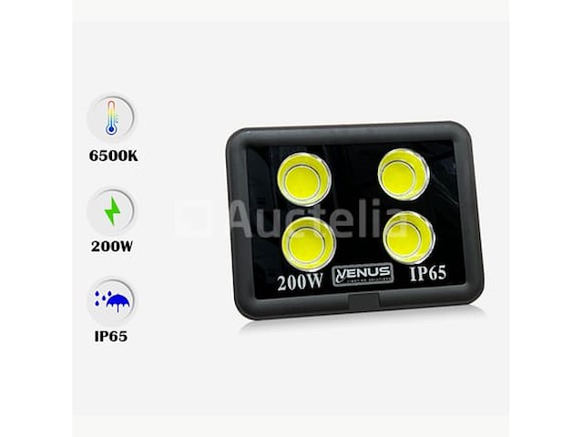 Led schijnwerper 200w – 6500k koud wit – ip65 waterdicht (x4) - afbeelding 3 van  5