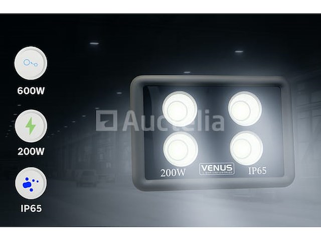 Led schijnwerper 200w – 6500k koud wit – ip65 waterdicht (x4) - afbeelding 4 van  5