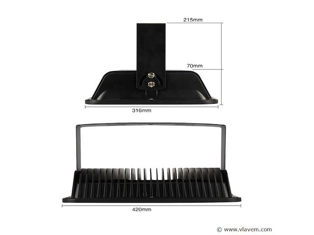 Led schijnwerper 200w – 6500k koud wit – ip65 waterdicht (x4) - afbeelding 4 van  5