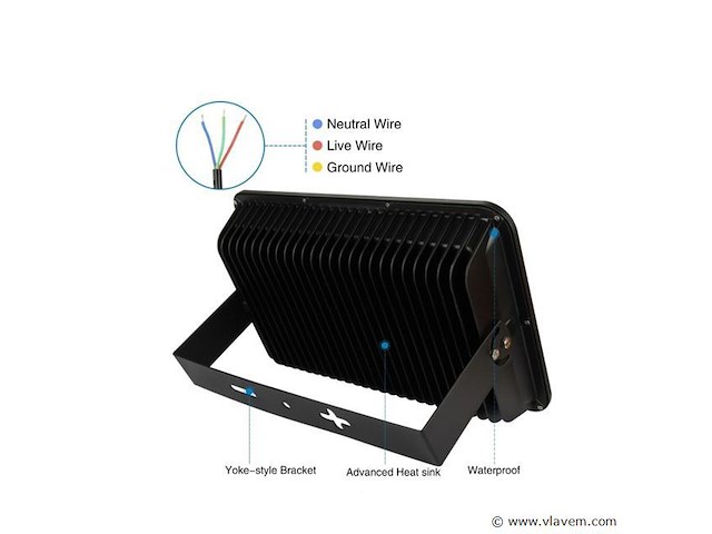 Led schijnwerper 200w – 6500k koud wit – ip65 waterdicht (x4) - afbeelding 5 van  5