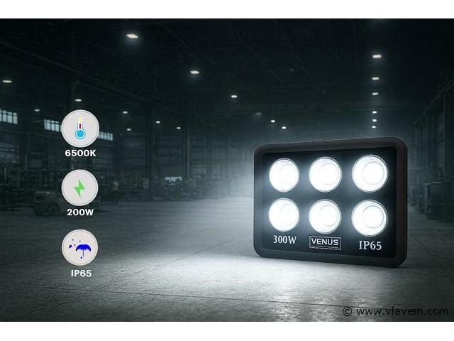 Led schijnwerper 300w – 6500kkoud wit – ip65 waterdicht (x4) - afbeelding 1 van  5
