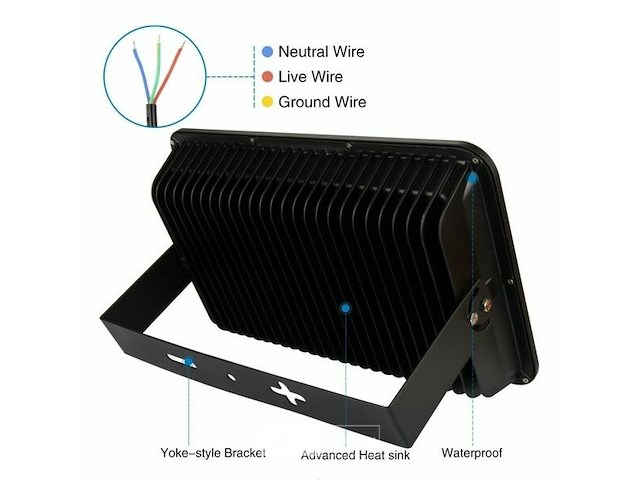 Led schijnwerper 300w – 6500kkoud wit – ip65 waterdicht (x4) - afbeelding 6 van  6