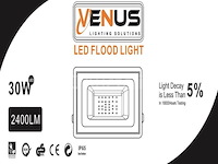 Led schijnwerper 30w – 6500k koud wit – ip65 waterdicht (x12) - afbeelding 2 van  4