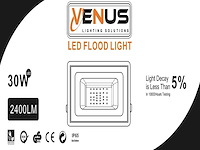 Led schijnwerper 30w – 6500k koud wit – ip65 waterdicht (x6) - afbeelding 2 van  3