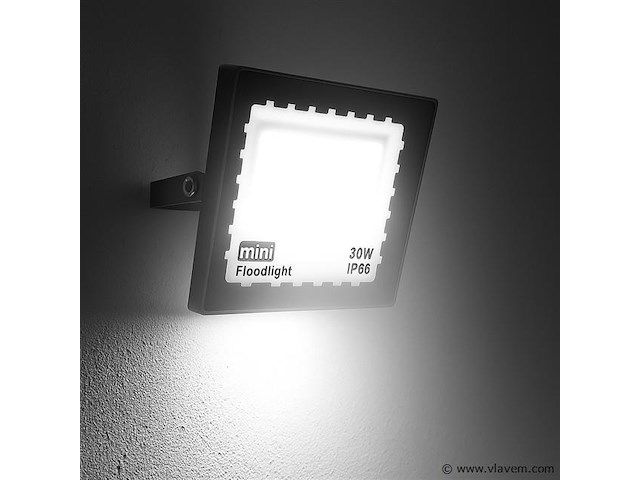 Led schijnwerper 30w mini – 6500k koud wit – ip65 waterdicht (x12) - afbeelding 1 van  4