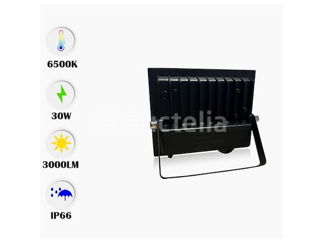 Led schijnwerper 30w mini – 6500k koud wit – ip65 waterdicht (x6) - afbeelding 3 van  5