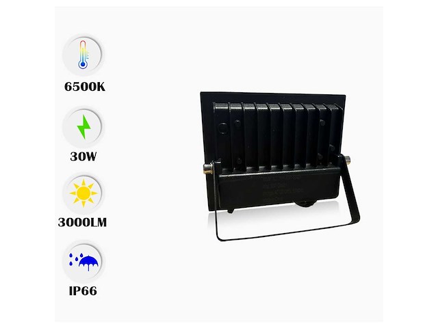 Led schijnwerper 30w mini – 6500k koud wit – ip65 waterdicht (x6) - afbeelding 1 van  2