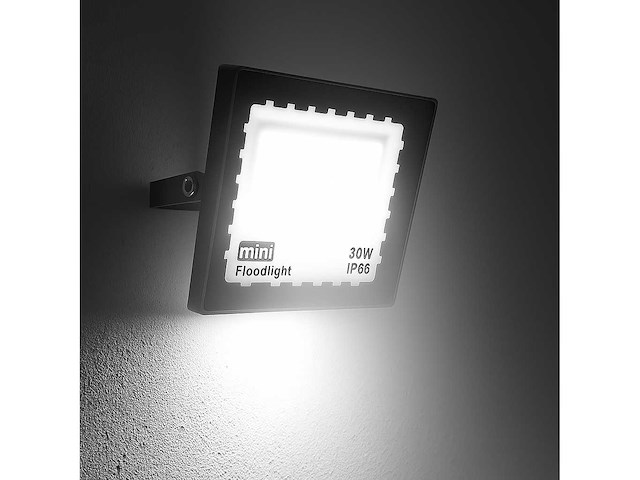 Led schijnwerper 30w mini – 6500k koud wit – ip65 waterdicht (x6) - afbeelding 1 van  4