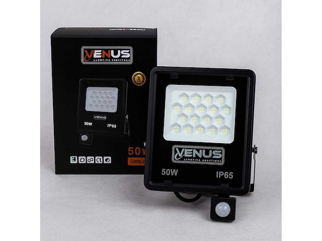 Led schijnwerper 50w met bewegingssensor – 6500k koel wit – ip65 (x10) - afbeelding 5 van  5